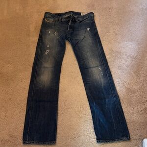 Diesel Men's Straight Dark Blue Jeans